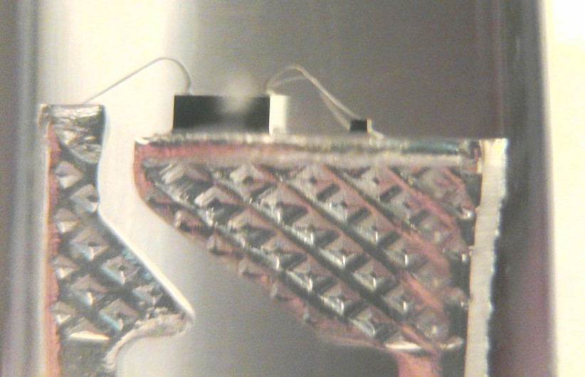 Detailed side view of LED and IC