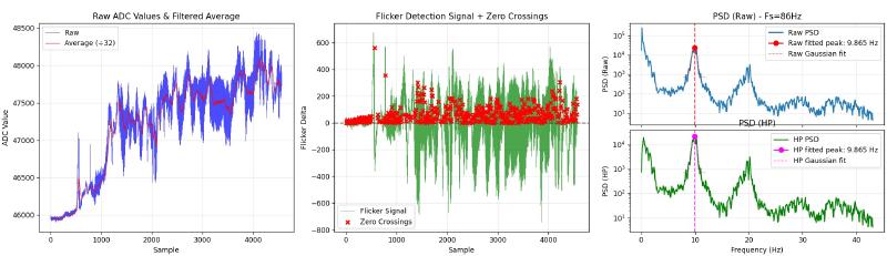 Signal processing chain overview showing raw data, filtering, and frequency analysis