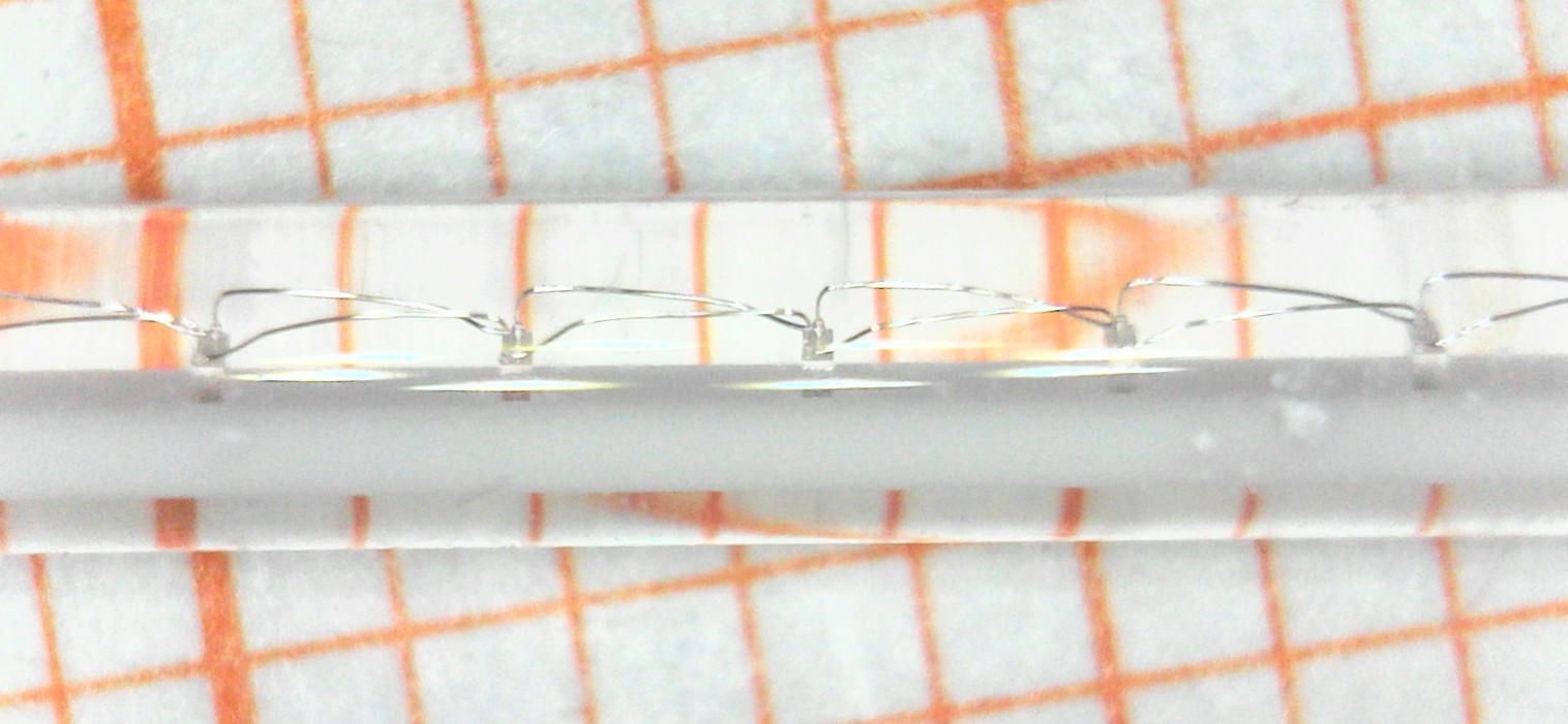 Closeup of LED filament structure